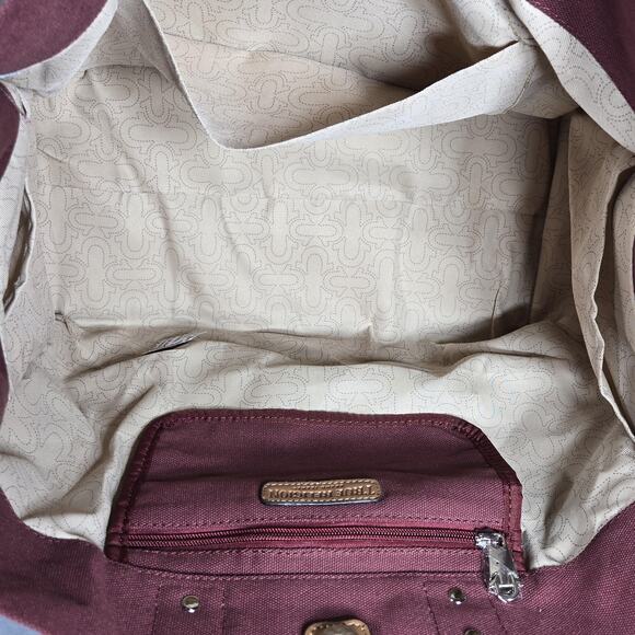 True Religion Tote Bag Red Canvas Buddha World Tour Large Shopper NWT New Tag - Picture 8 of 11